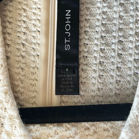 ST. JOHN Black Label Cream/Ivory Knit Wool Blend Sheath Dress - Picture 2 of 8
